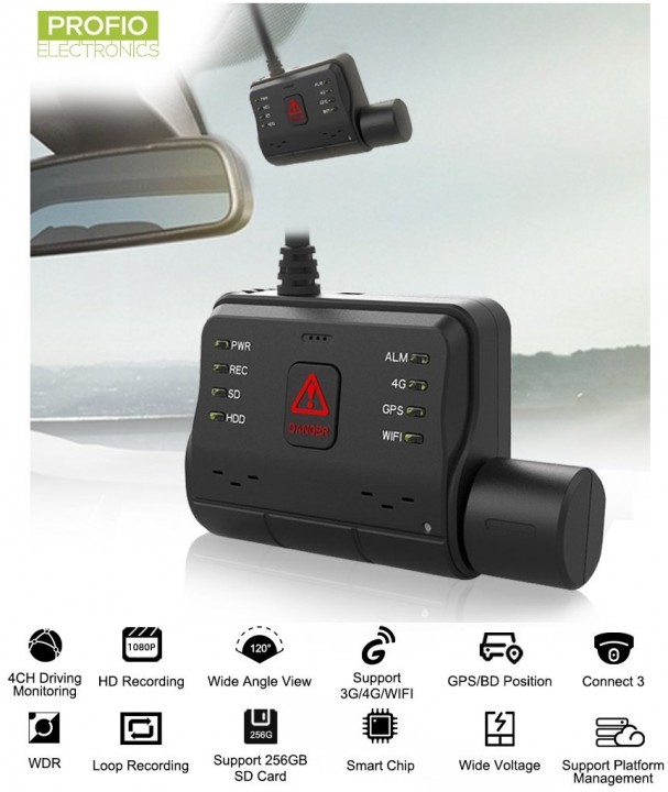 Camera auto voiture embarquée Full HD dashcam 2,4 16 go class 10