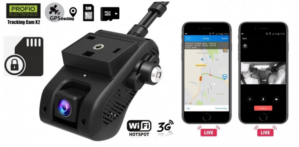 Caméra de voiture pour la surveillance GPS Live - PROFIO X2